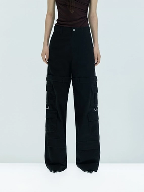 Paneled Detail Cargo Pants Outdoor Use