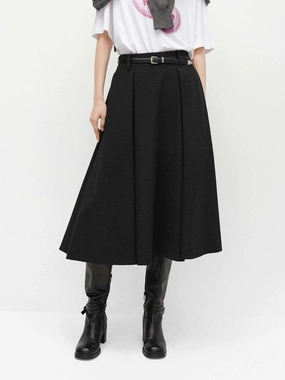 Odor control A-line Cut Pleated Skirt