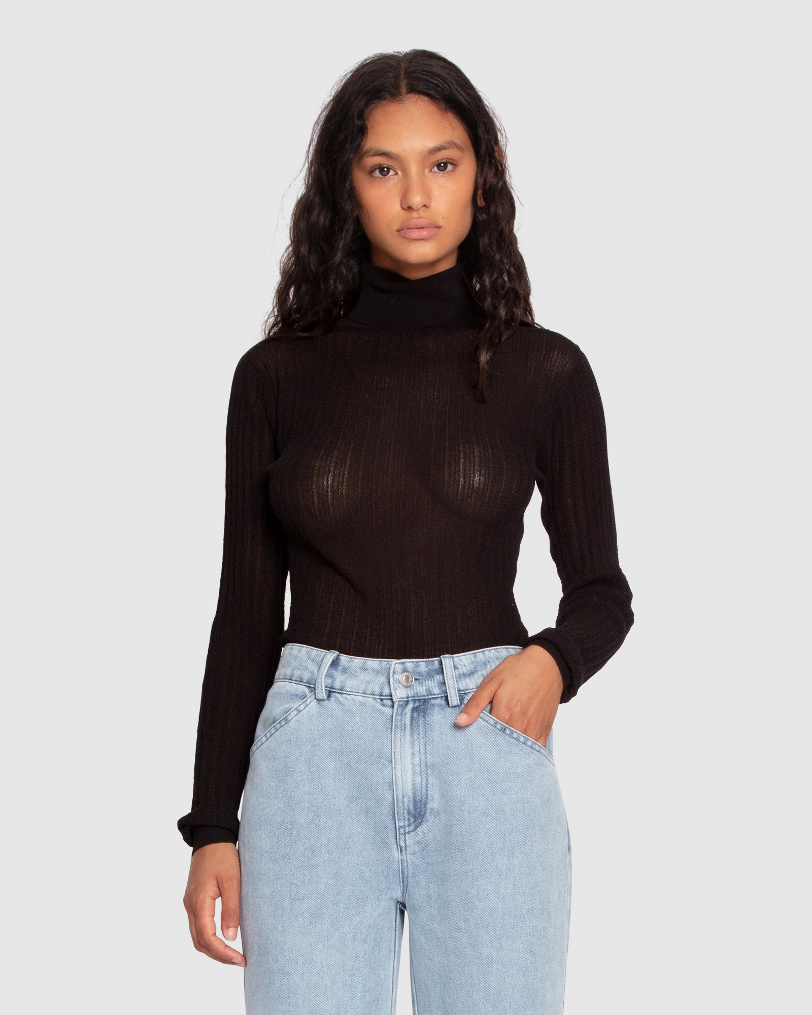 Lightweight Comfort Double Layered Collar Brooklyn Knitted Turtleneck