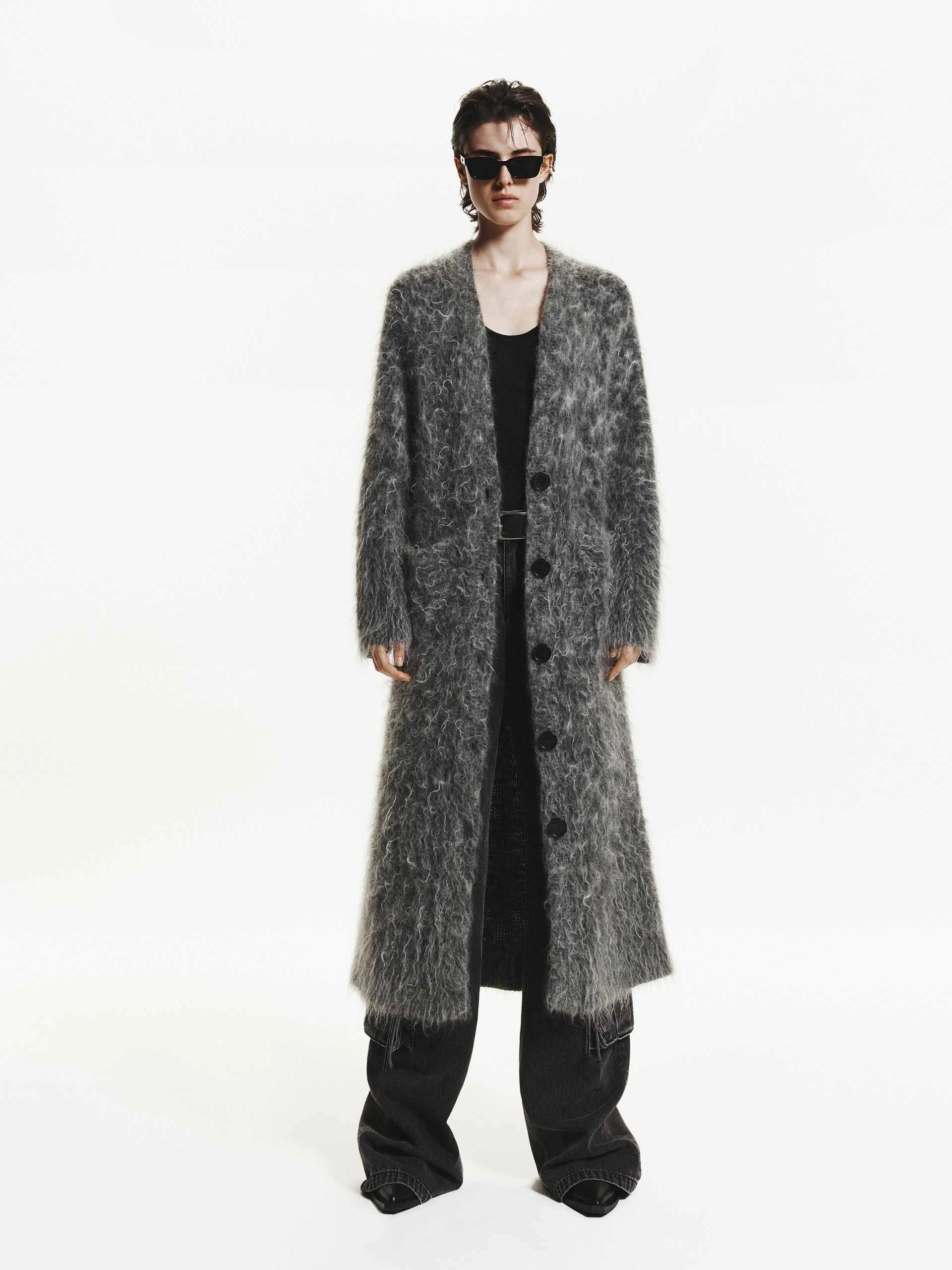 Textured Fabric Finish Hypoallergenic fabric Brushed Long Cardigan