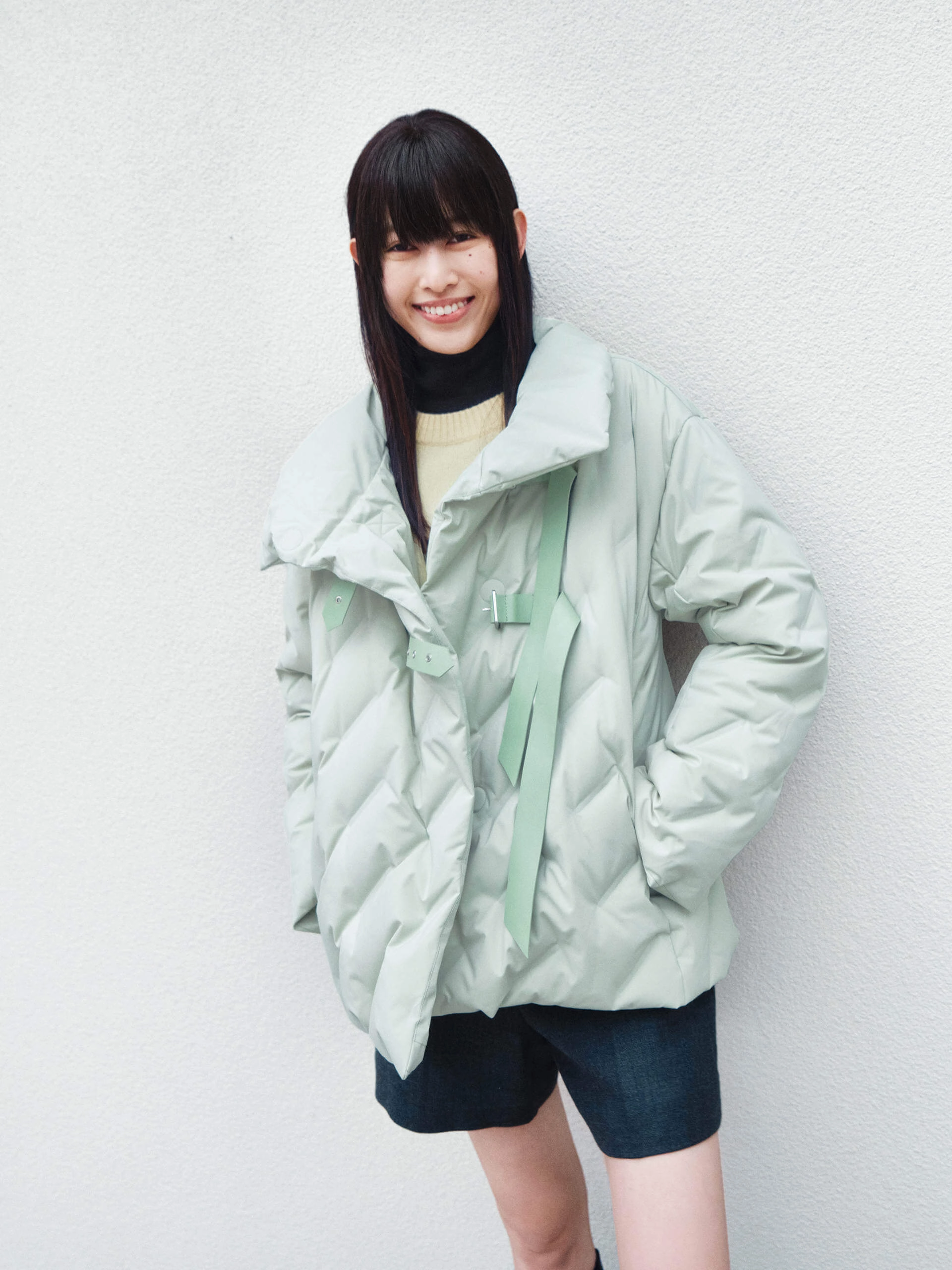 Buckle Detail Down Jacket Non Irritating Edging Sporty Touch