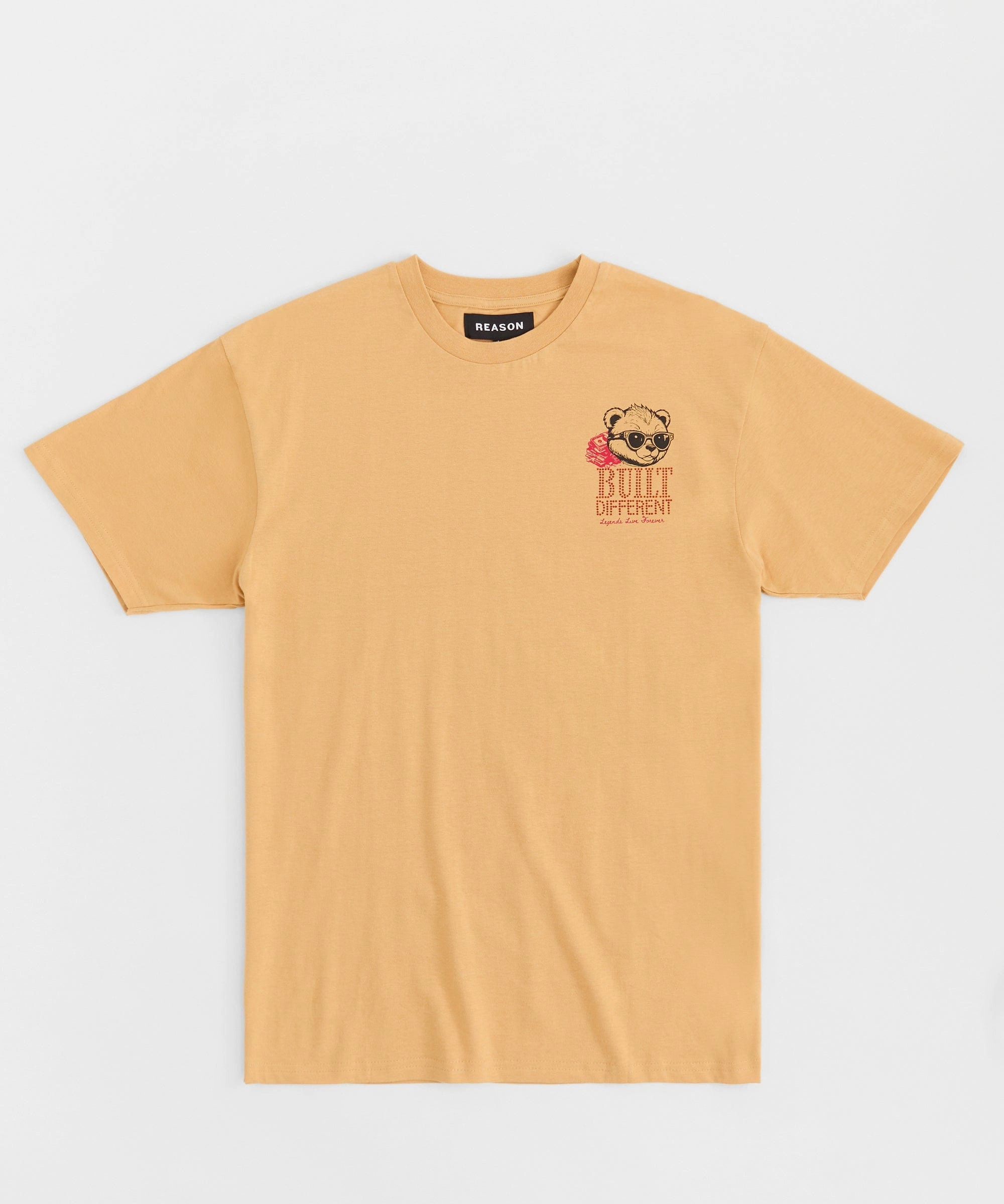Built Different Rhinestone Short Sleeve Tee - Khaki Reversible design