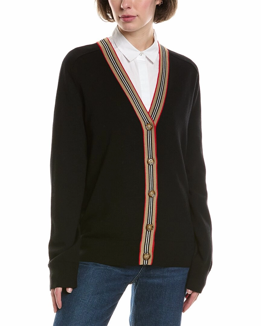 Burberry Icon Stripe Wool Cardigan Perfect Knitwear Non Restrictive Armhole