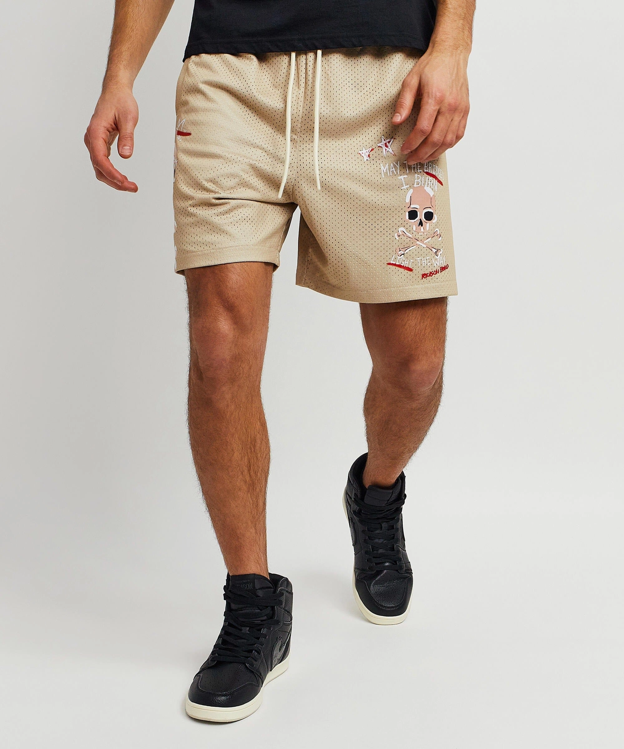 Burn Mesh Shorts - Khaki MultiPanelBreathability Hygroscopic Inner Layer