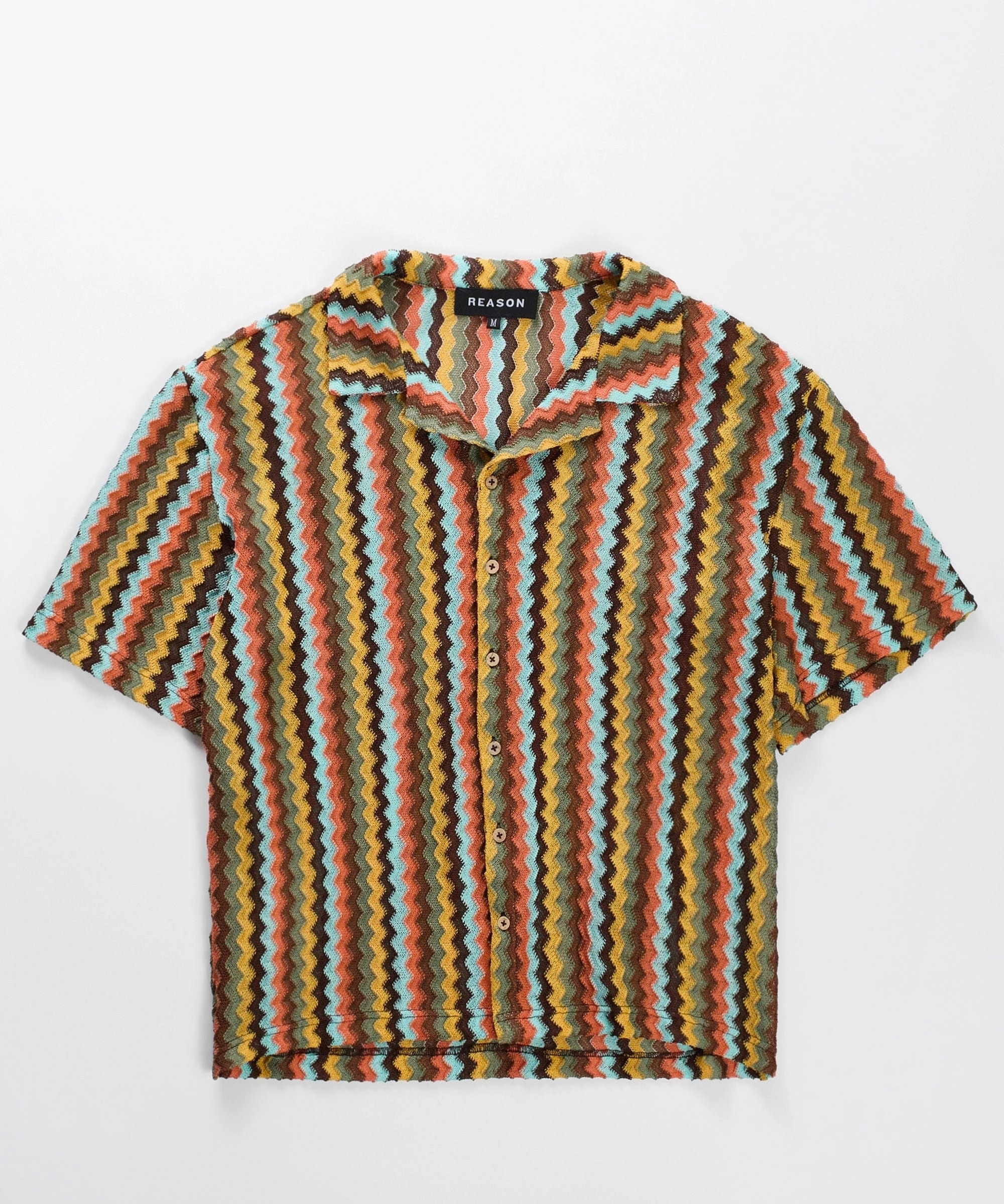 Textured Knit Short Sleeve Button Down Shirt Eco Conscious Packaging AbrasionResistant Finish