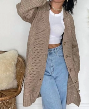 Candice Cable Knit Cardigan In Latte Brown Winter Essentials Seasonal Comfort
