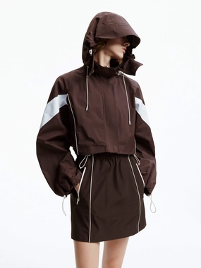 Short Cut Hood Jacket Ergonomic Drape
