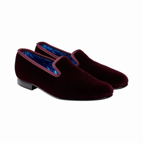 Plain Albert Burgundy Velvet High Efficiency Sturdy Backing
