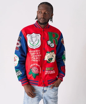 Captain Varsity Jacket - Red Sporty Layers