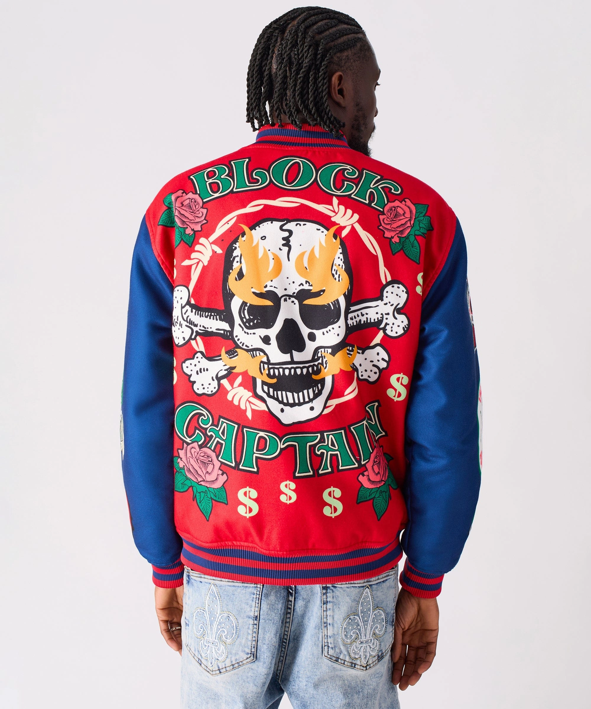 Lightweight Layer QuickAccess Pockets Captain Varsity Jacket - Red