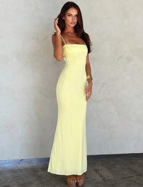 CARA DRESS - YELLOW : PASTEL CITRUS Sophisticated Style Timeless Wearable