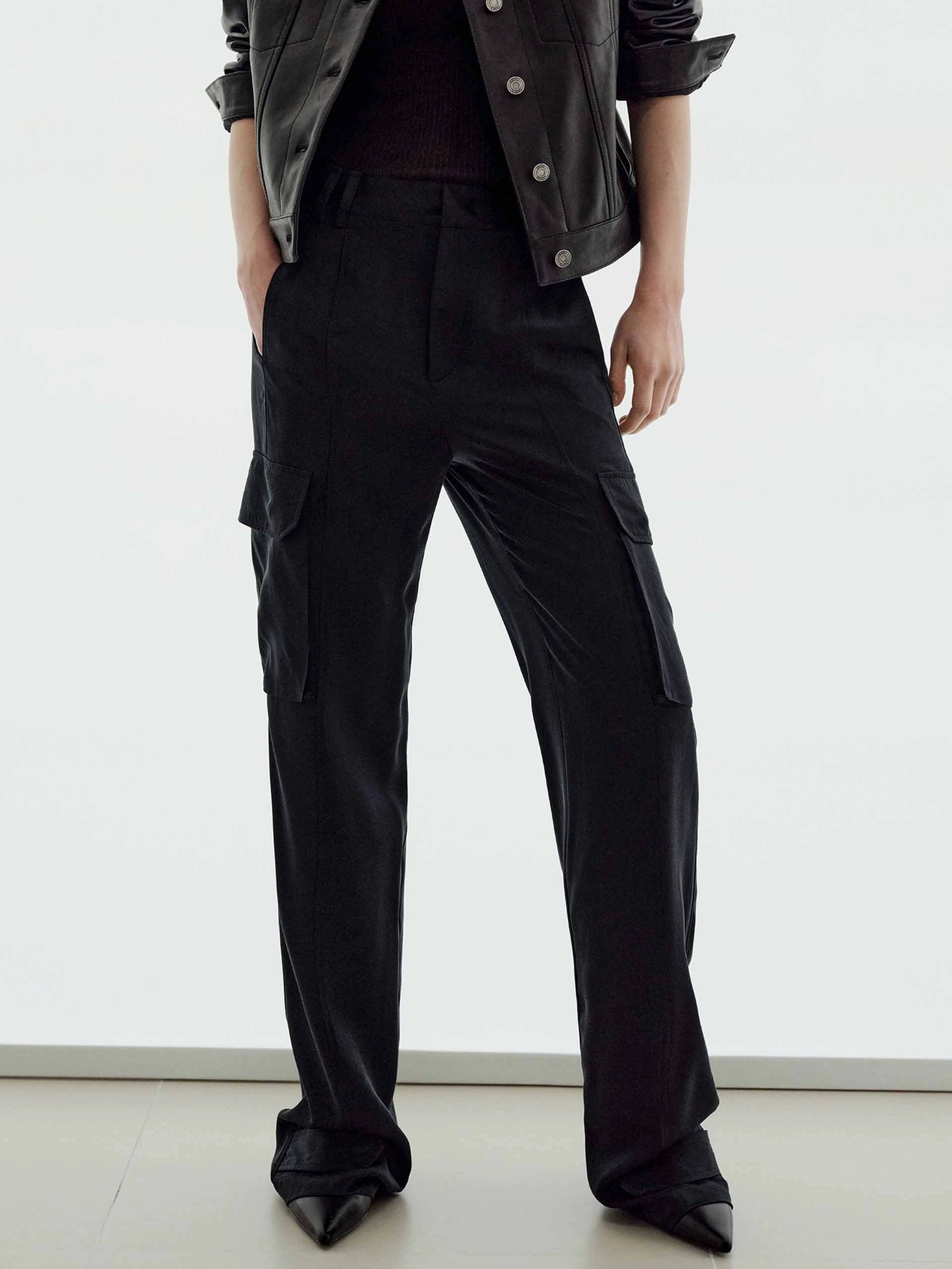 Cargo Style Silk Trousers Essential Fit