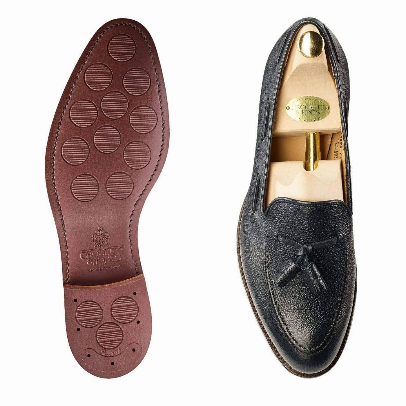 Carly Navy Pebble Grain Subtle Edge