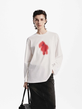 Cartoon Print Loose T-shirt LightReflective
