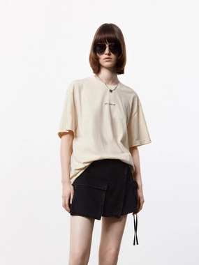 monochromatic Simple Look Cartoon Print Loose T-shirt