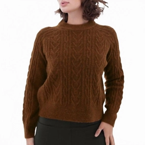 Textured Fabric Castella Fisherman Pullover Sweater In Monks Robe