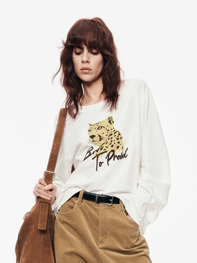 fade resistant color Animal Pattern Cotton T-shirt