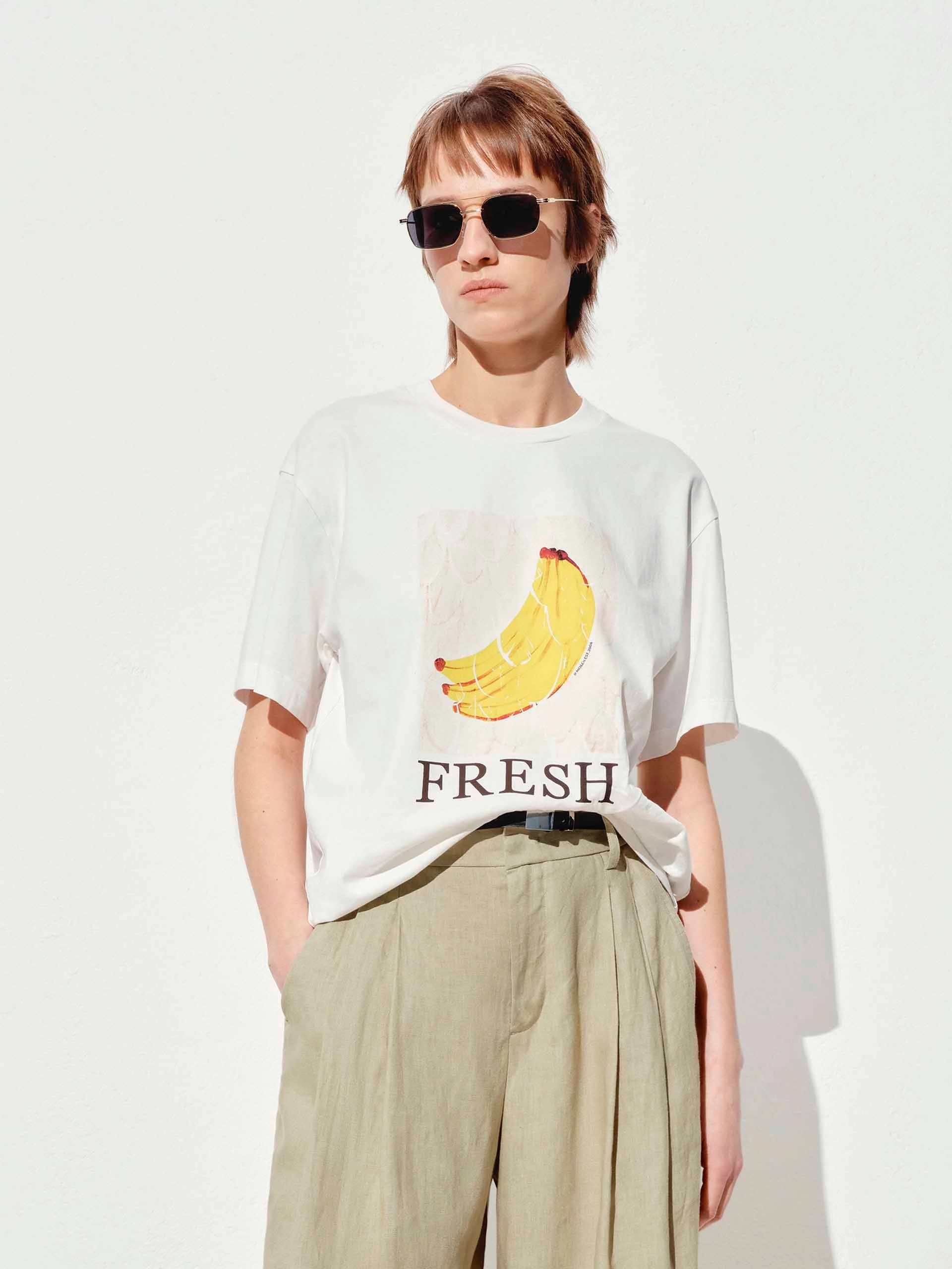 Fruit Print Cotton T-shirt Soft Layer