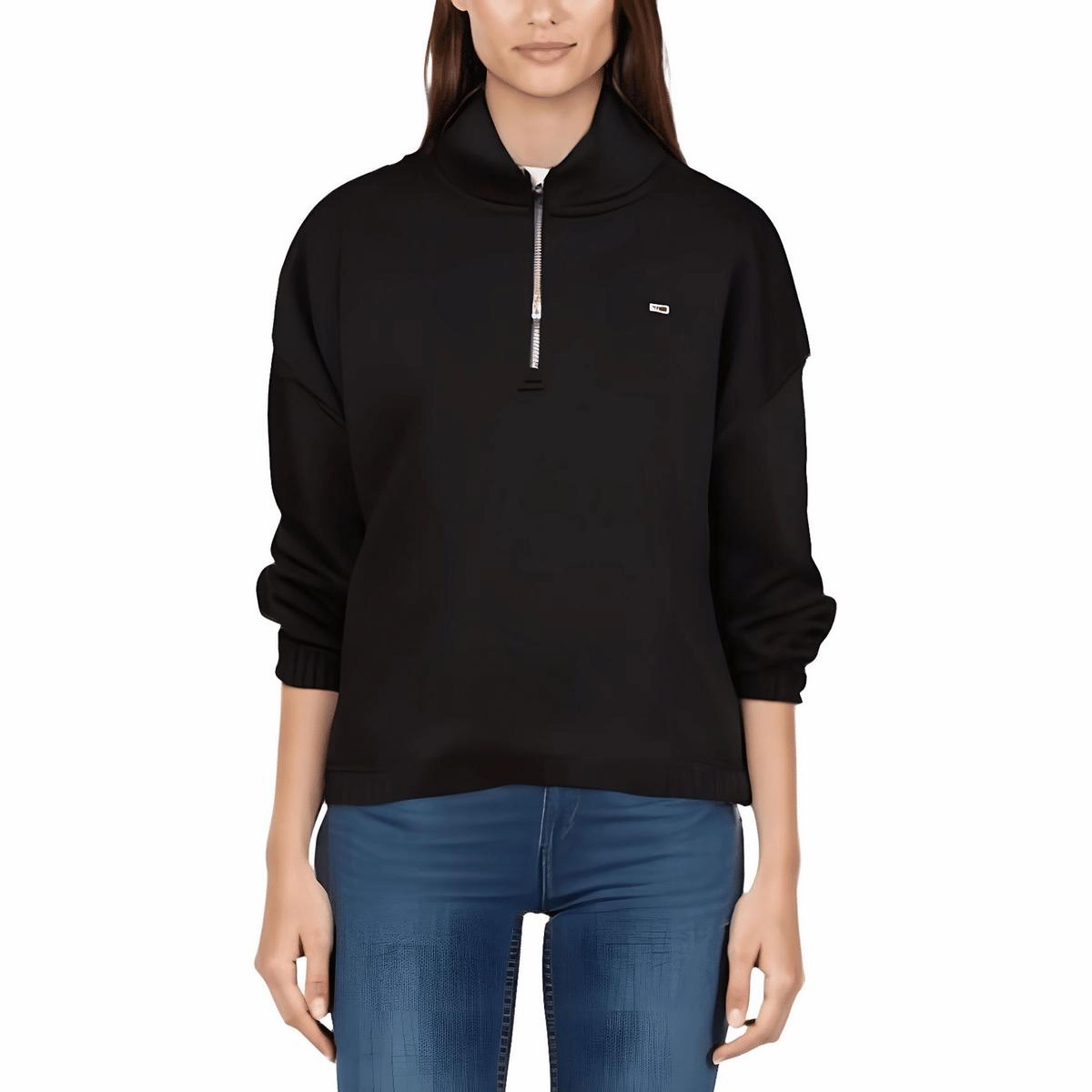 Plush Interior Womens Crop Fleece Pullover Sweater