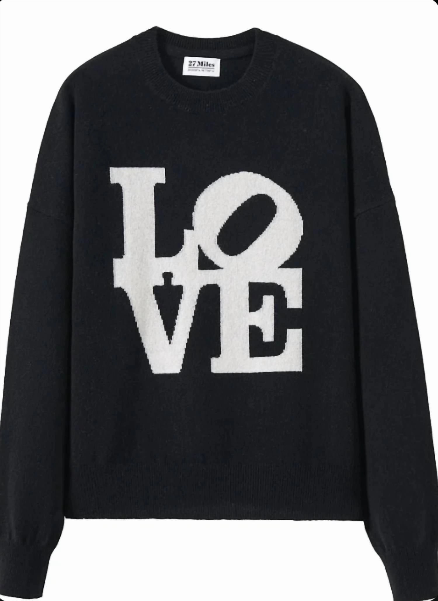 Cozy Chic Camryn Cashmere Crewneck Sweater In Black