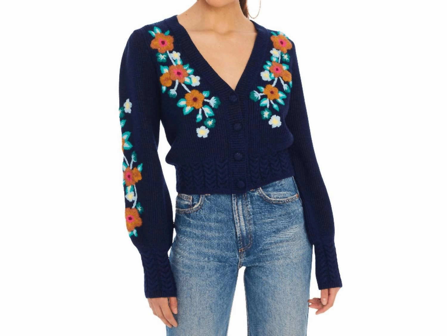 Compact Travel Design Piper Long Sleeve Cardigan In Blue