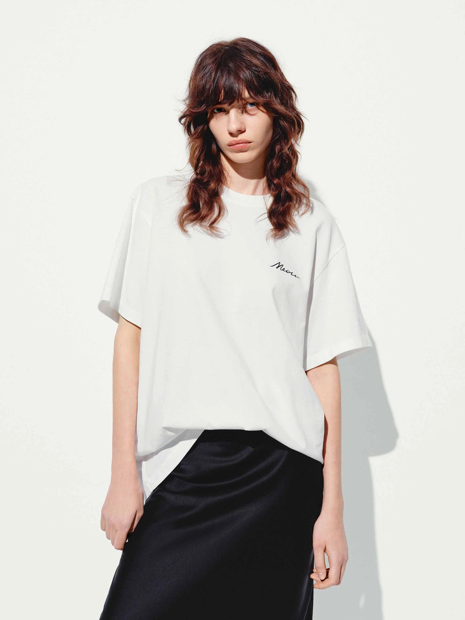 Fashionable Option Simple Fit Cat Pattern Cotton T-shirt