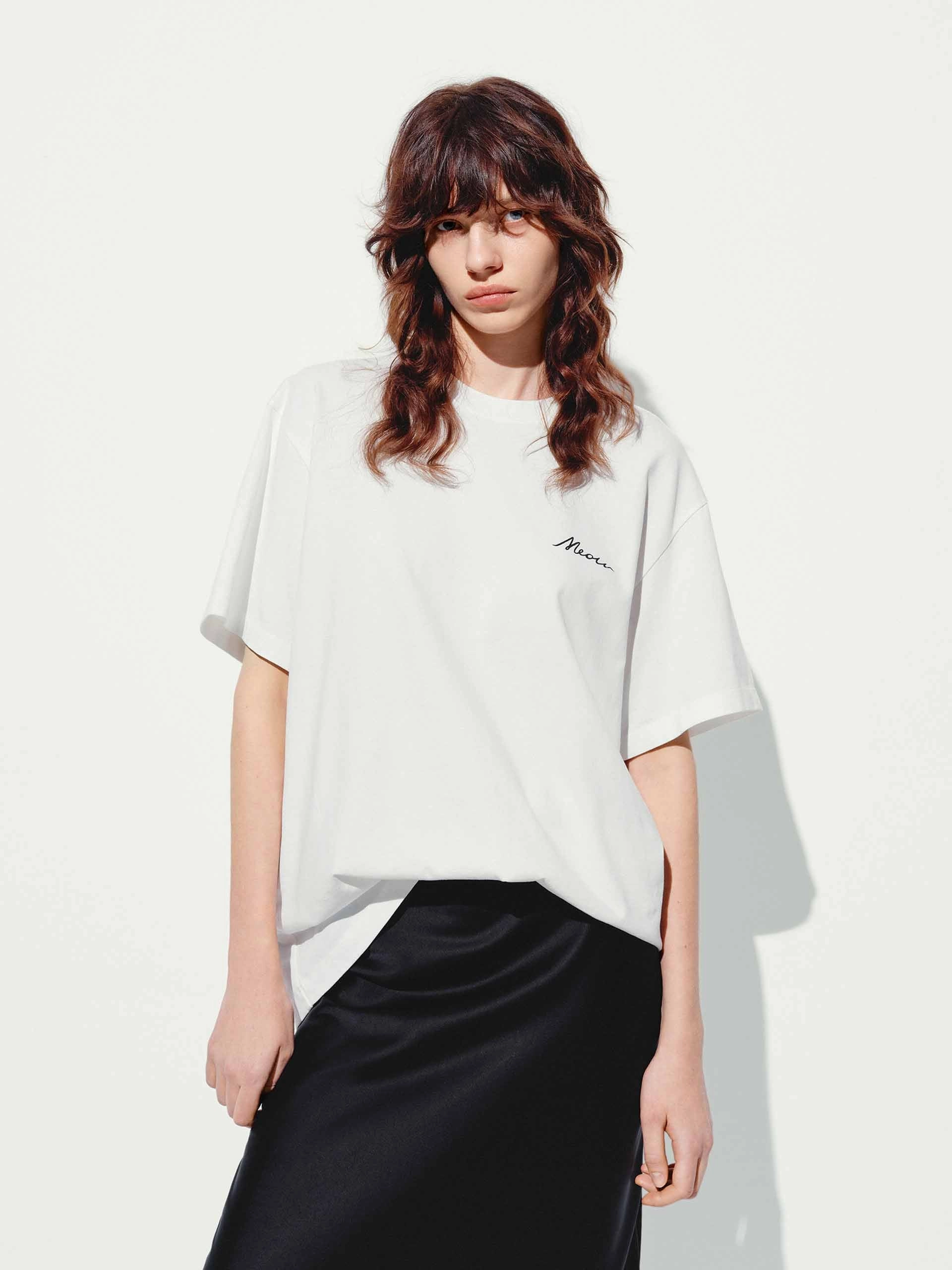 Casual Wear Cat Pattern Cotton T-shirt