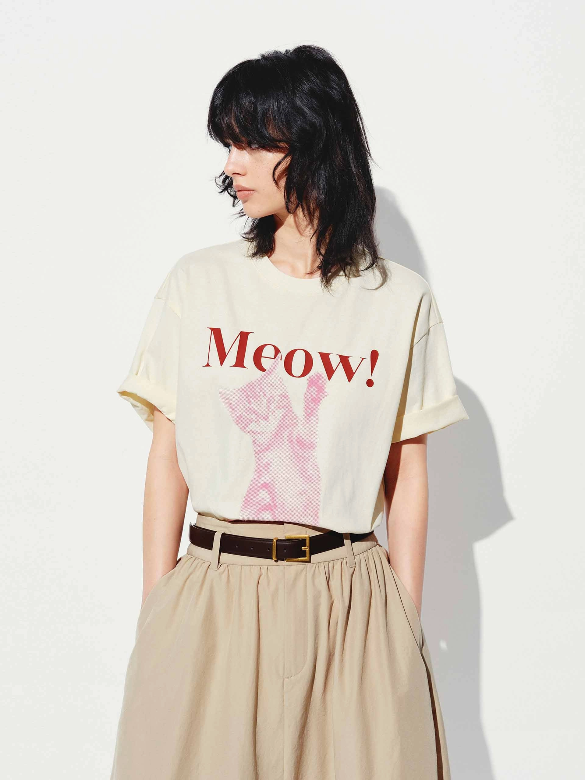 Cat Printed Cotton T-shirt Stylish and Fun Street Trend Look