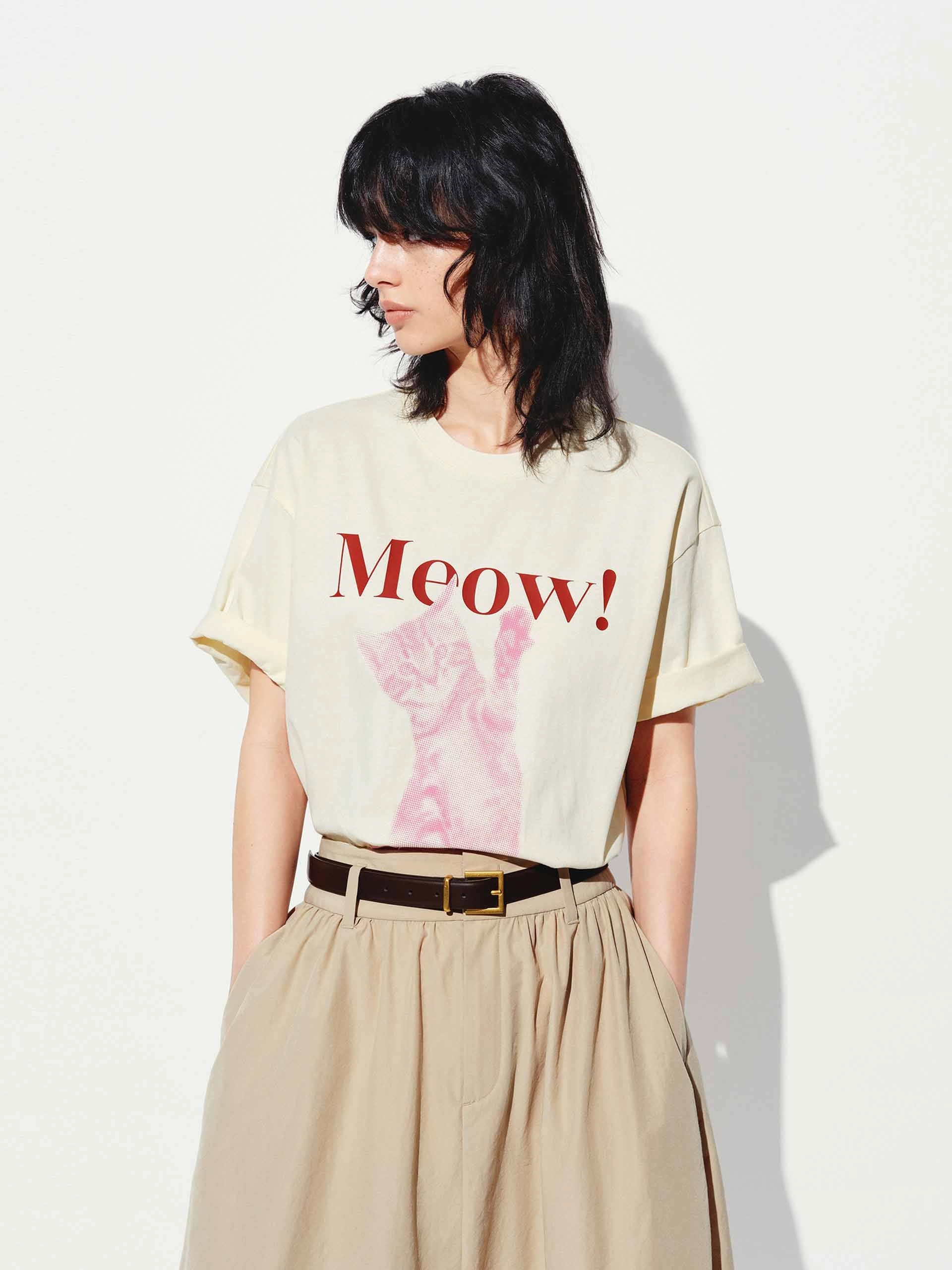 Cat Printed Cotton T-shirt Personalized LayeringFriendly
