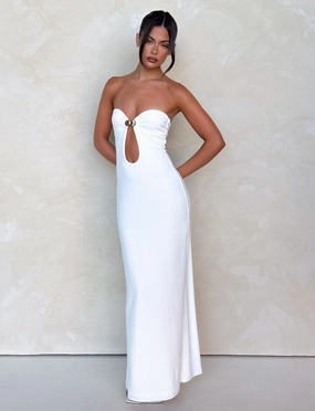 CECILY MAXI DRESS - WHITE Classic Motion Fashionable event gown
