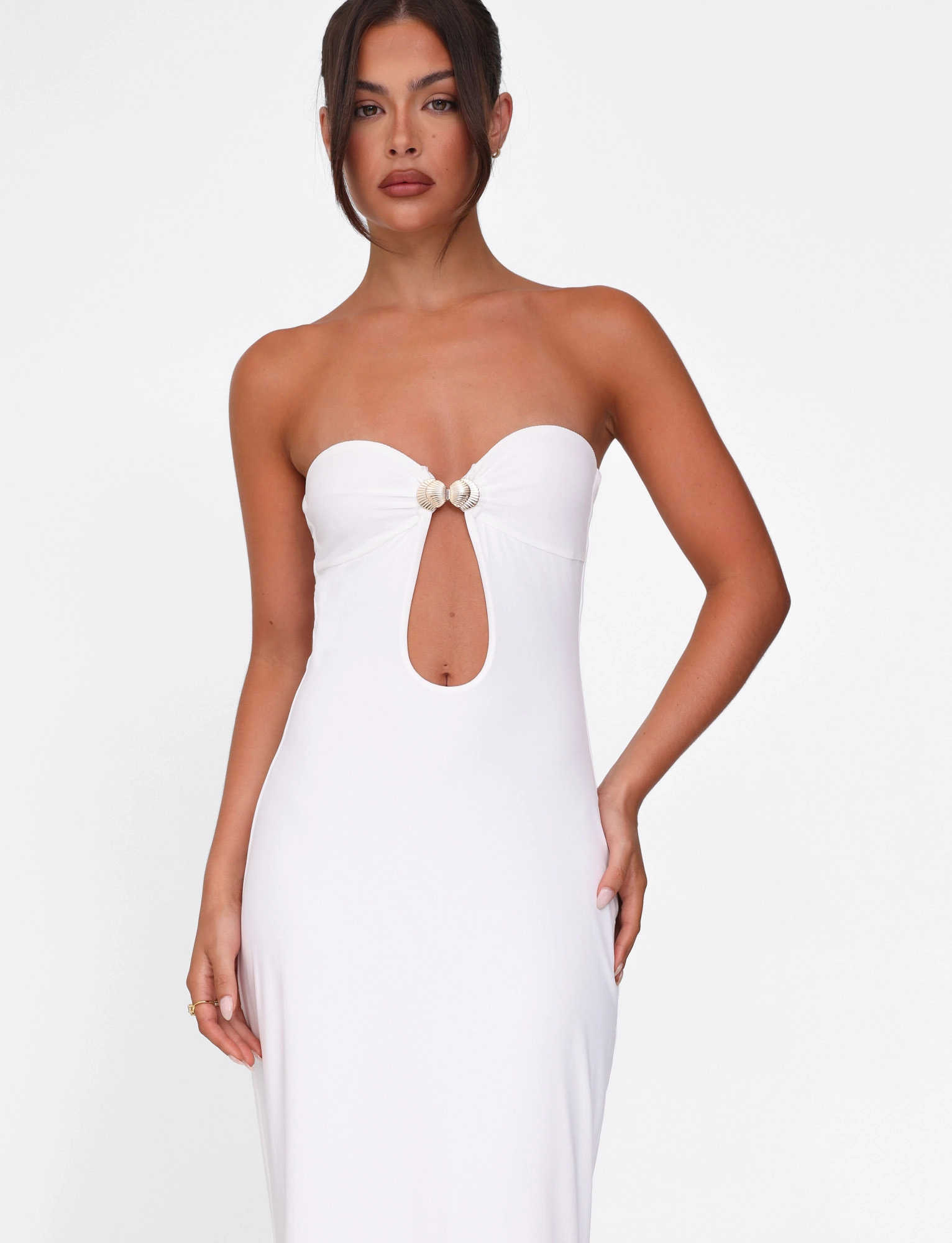 Leg-Lengthening Inclusive Fit CECILY MAXI DRESS - WHITE