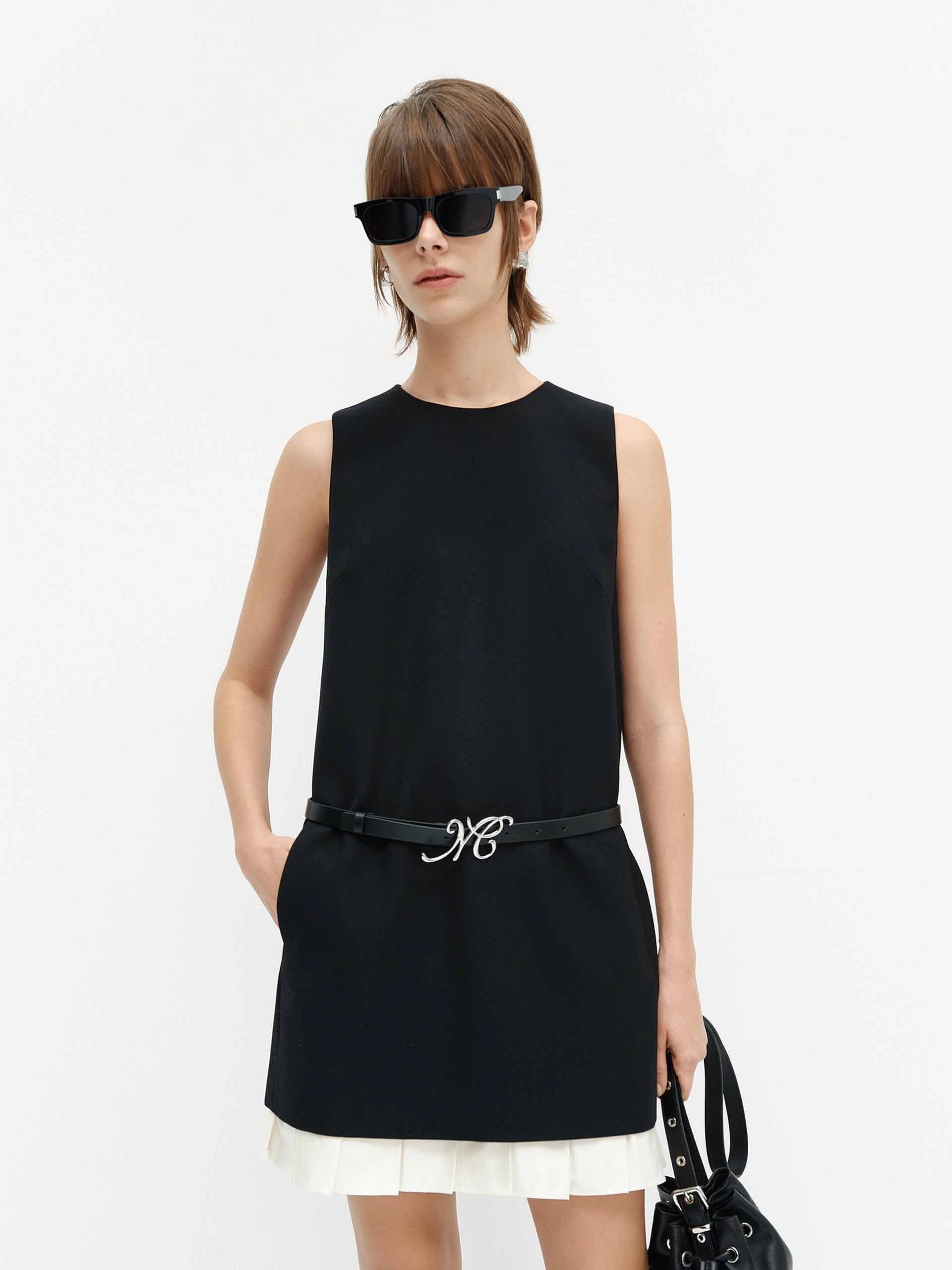 Light Wrap Contrast Hem Tank Dress