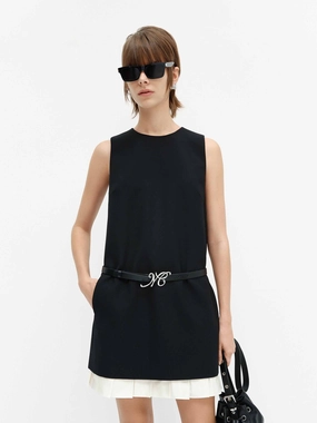 Contrast Hem Tank Dress Everyday Use Urban Look
