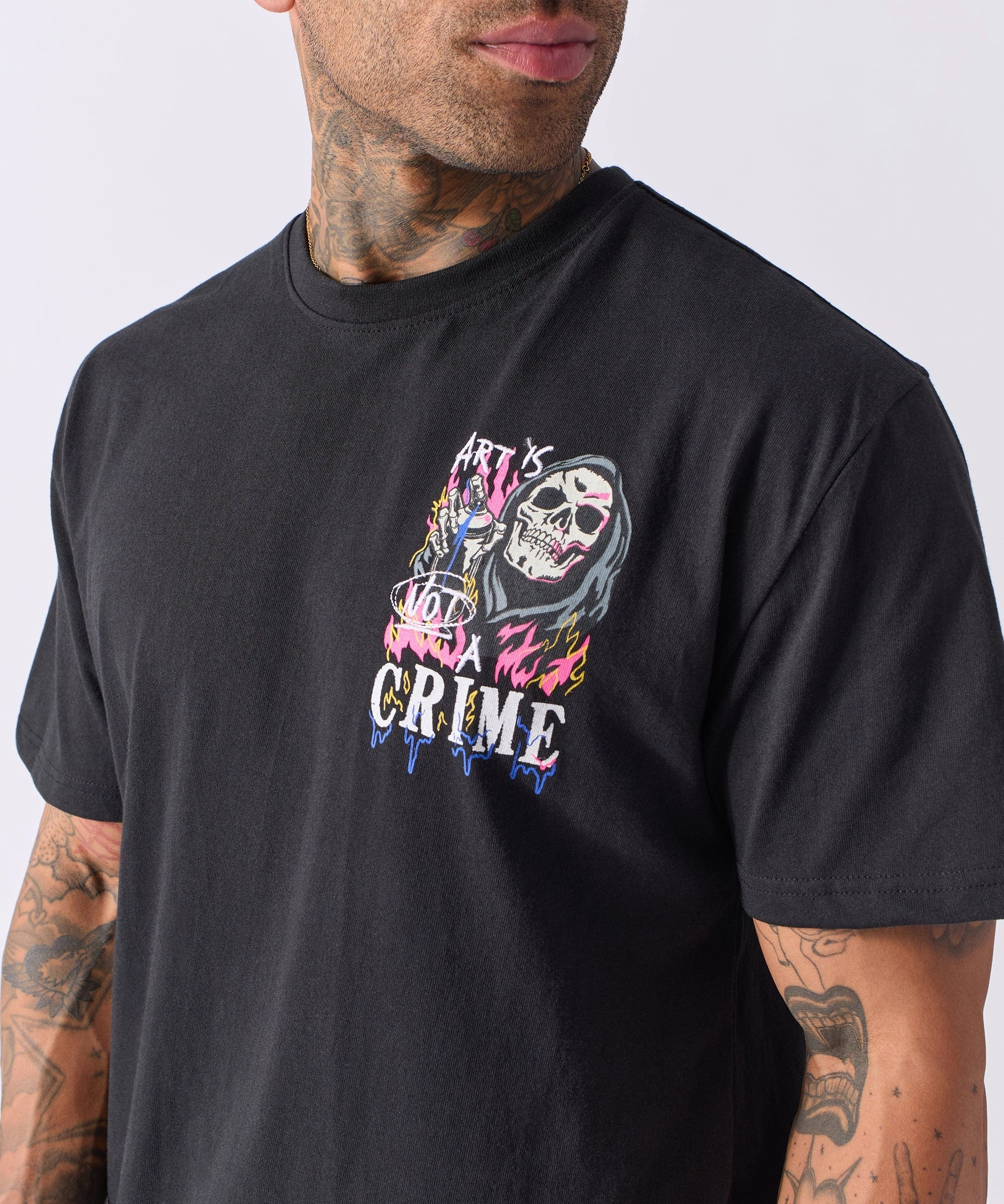Reflective Safety Accents Chaos Short Sleeve Tee - Black