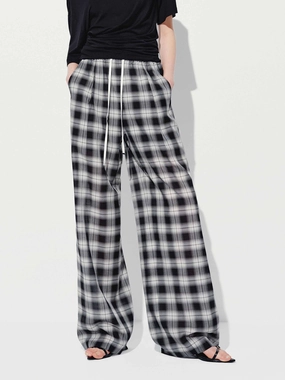 Functional Fit Checked Drawstring Trousers