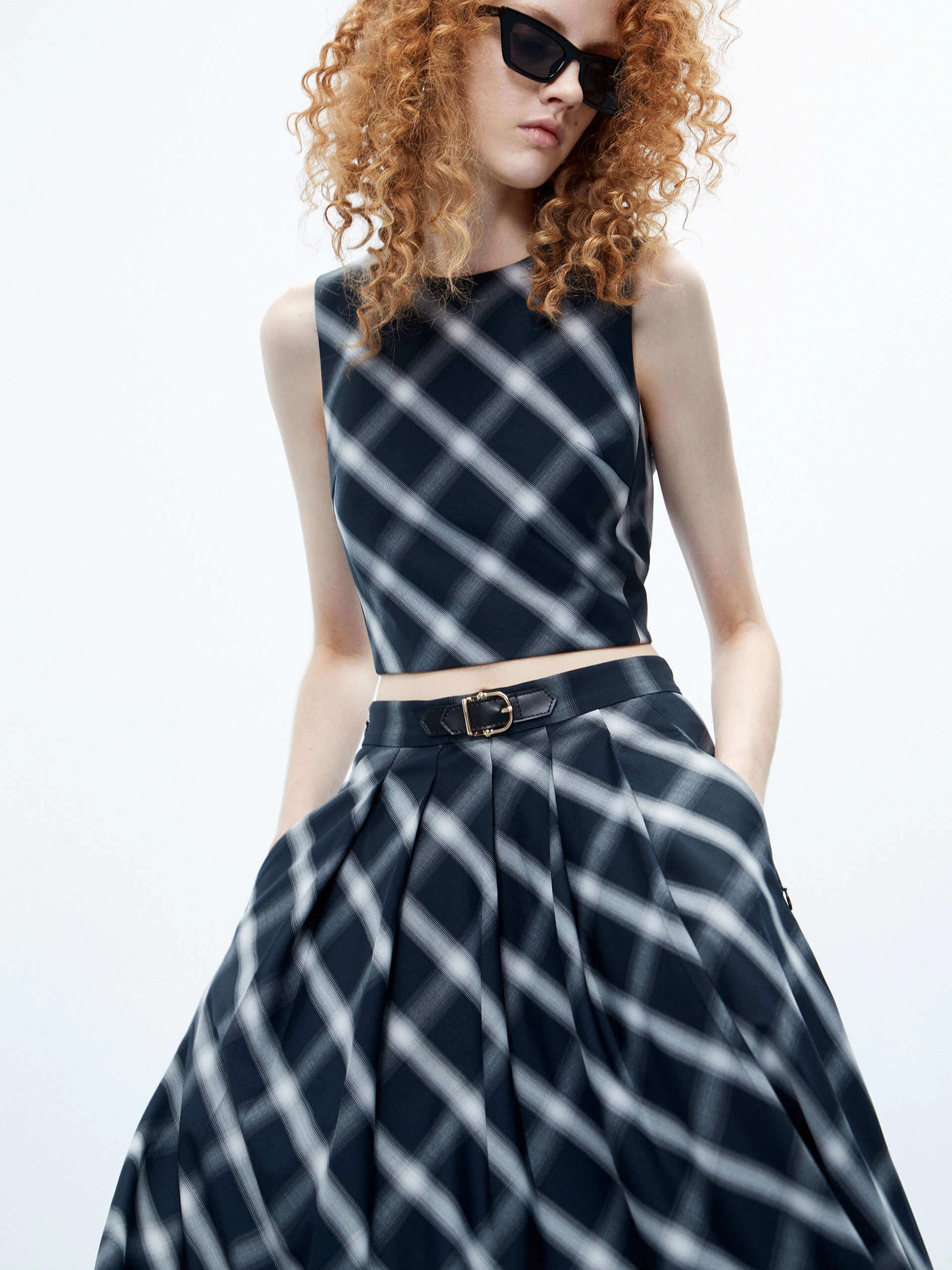 Checkered Tank Top Recycled Polyester