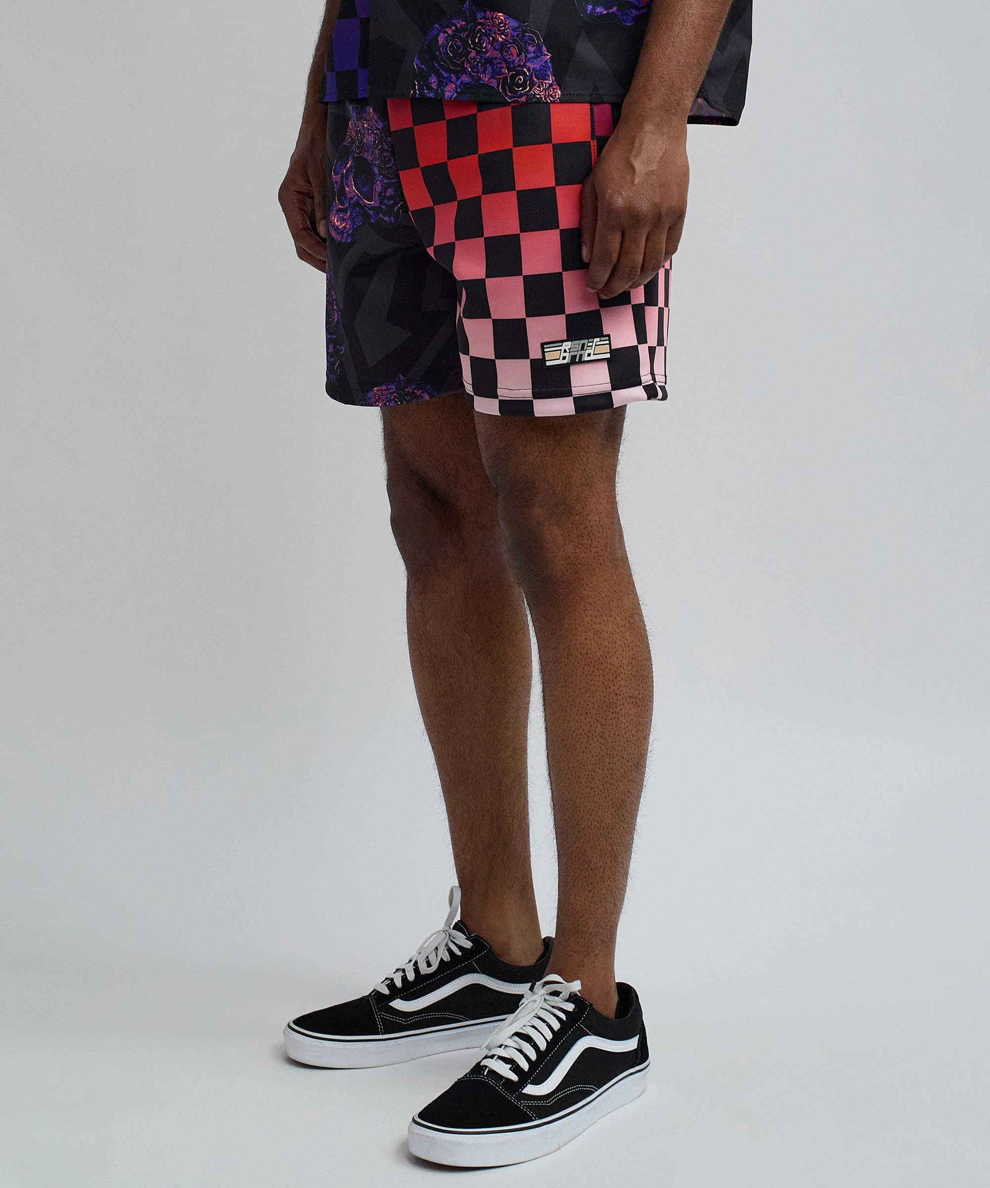 Checkers And Skulls Split Shorts StretchFit
