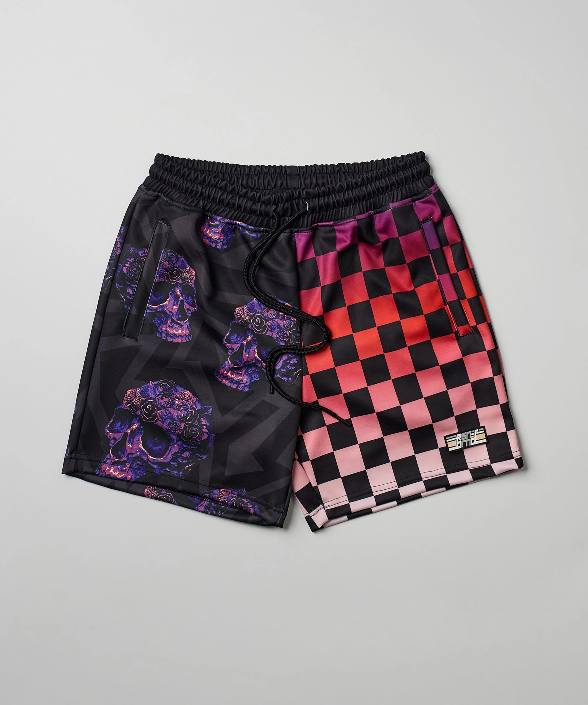 Checkers And Skulls Split Shorts Comfortable Style TaglessComfort