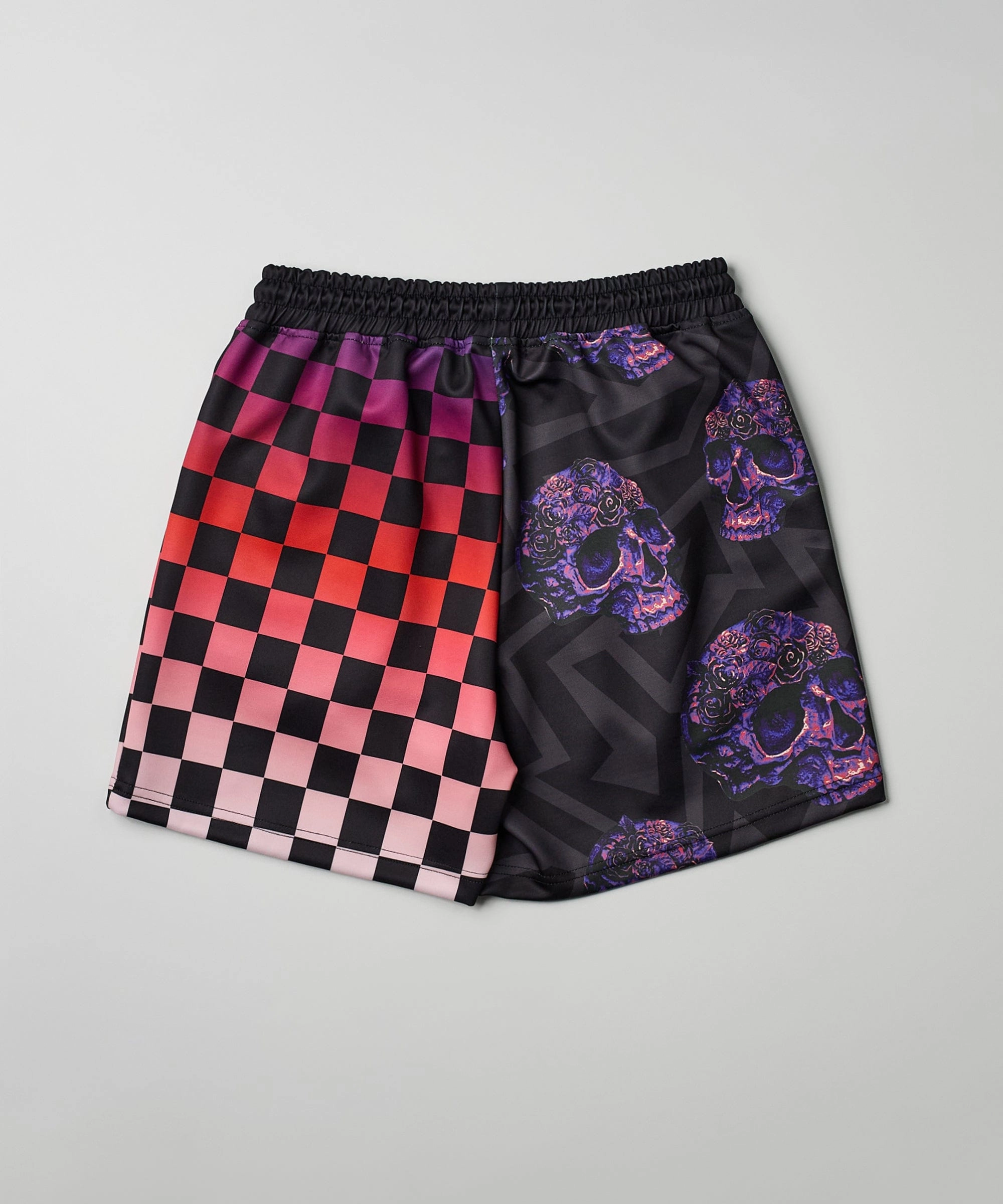 Loose cut CrewNeck Checkers And Skulls Split Shorts