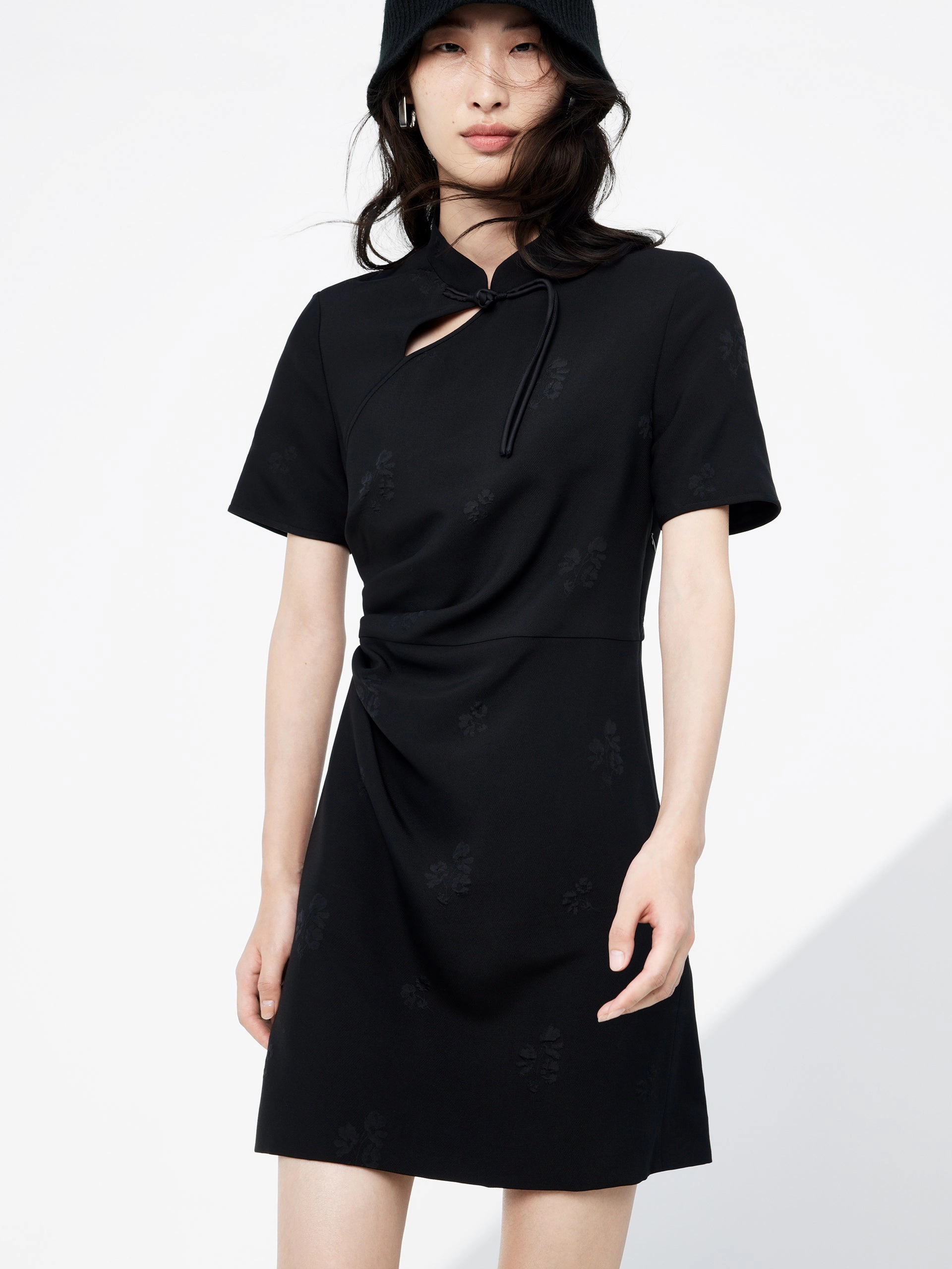 Cheongsam Buckle Cutout Dress Polished office dress Stylish Line
