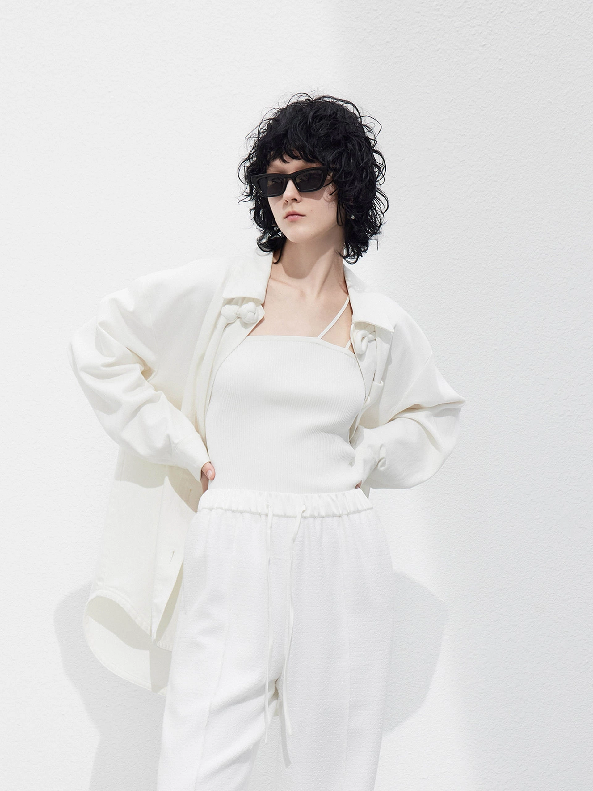 Ultra Soft Brushed Interior Functional Pockets Style Cheongsam Buckle Jacket in Cotton