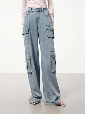 Cargo Style Straight Jeans Athlete Fit Modern Autumn Days
