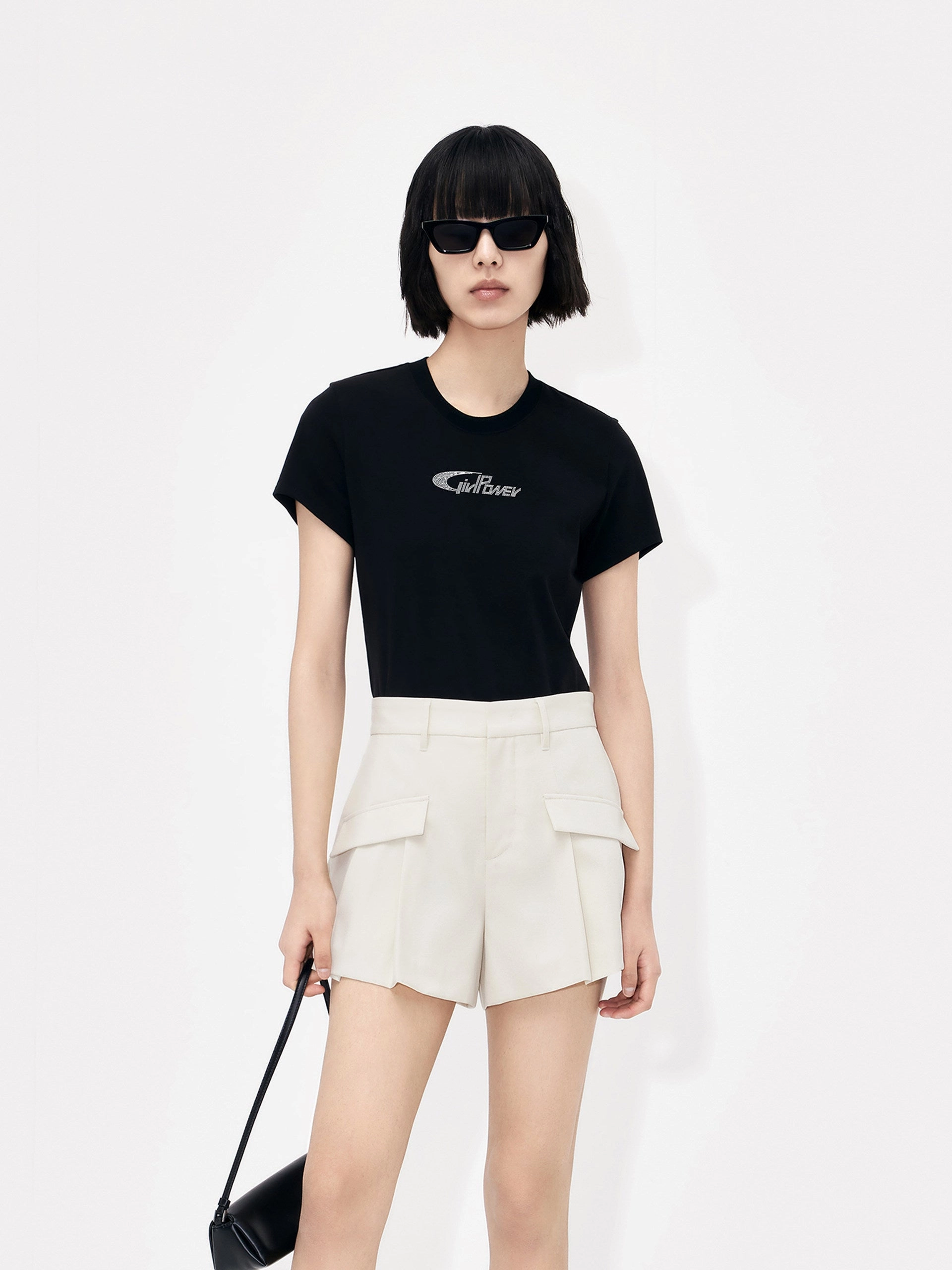 Layering Options Round Neck Cotton Blend T-Shirt