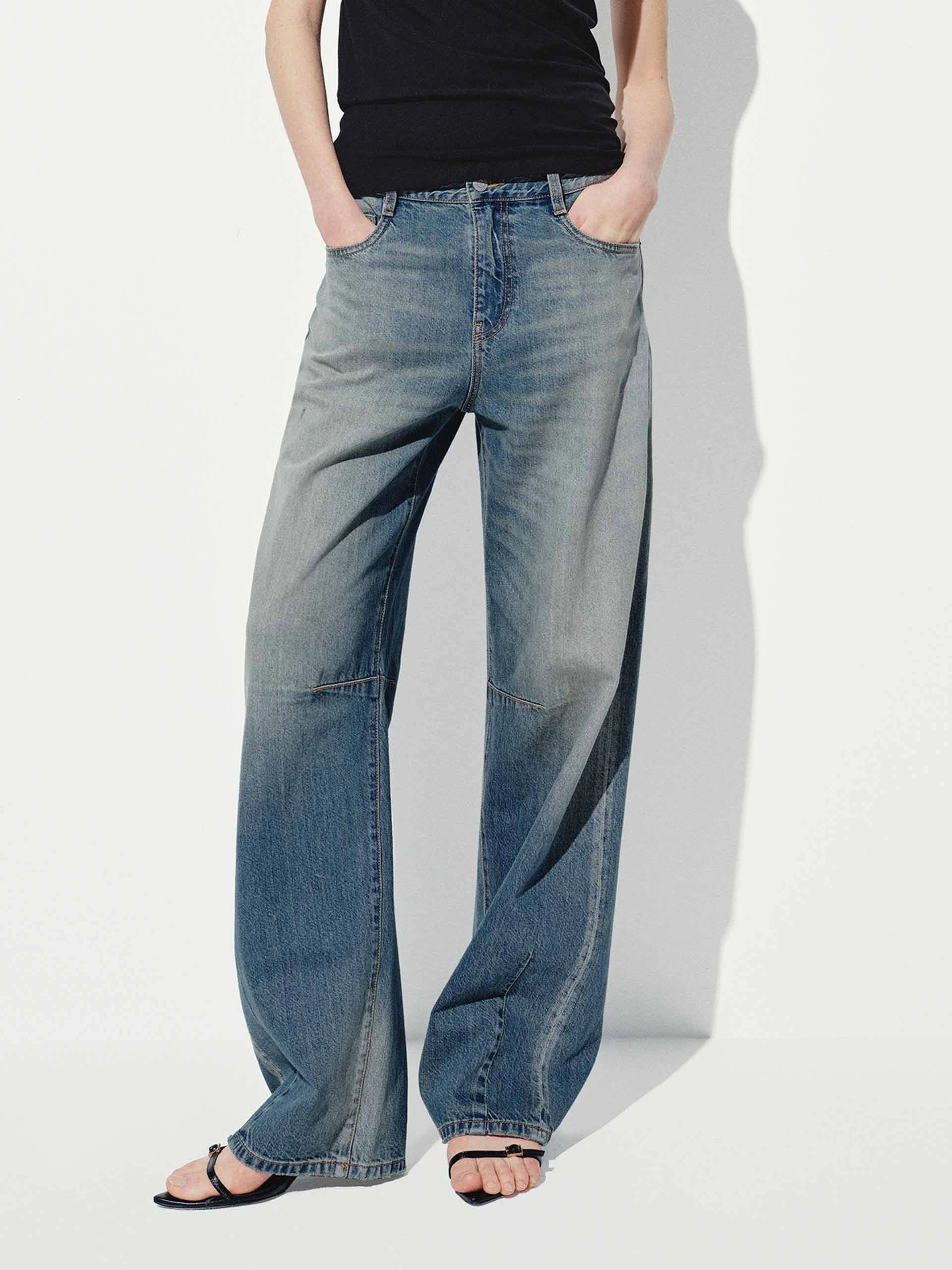 Vintage Barrel Leg Jeans Unisex Look Breathable Brunch Outfit