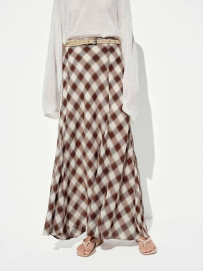 Checked Mermaid Maxi Skirt Perfect Look