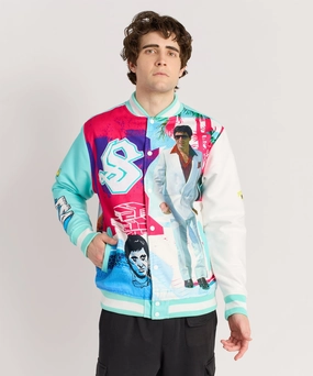 Compression Packability Ultraviolet Protection Factor Scarface Retro Varsity Jacket - Multi
