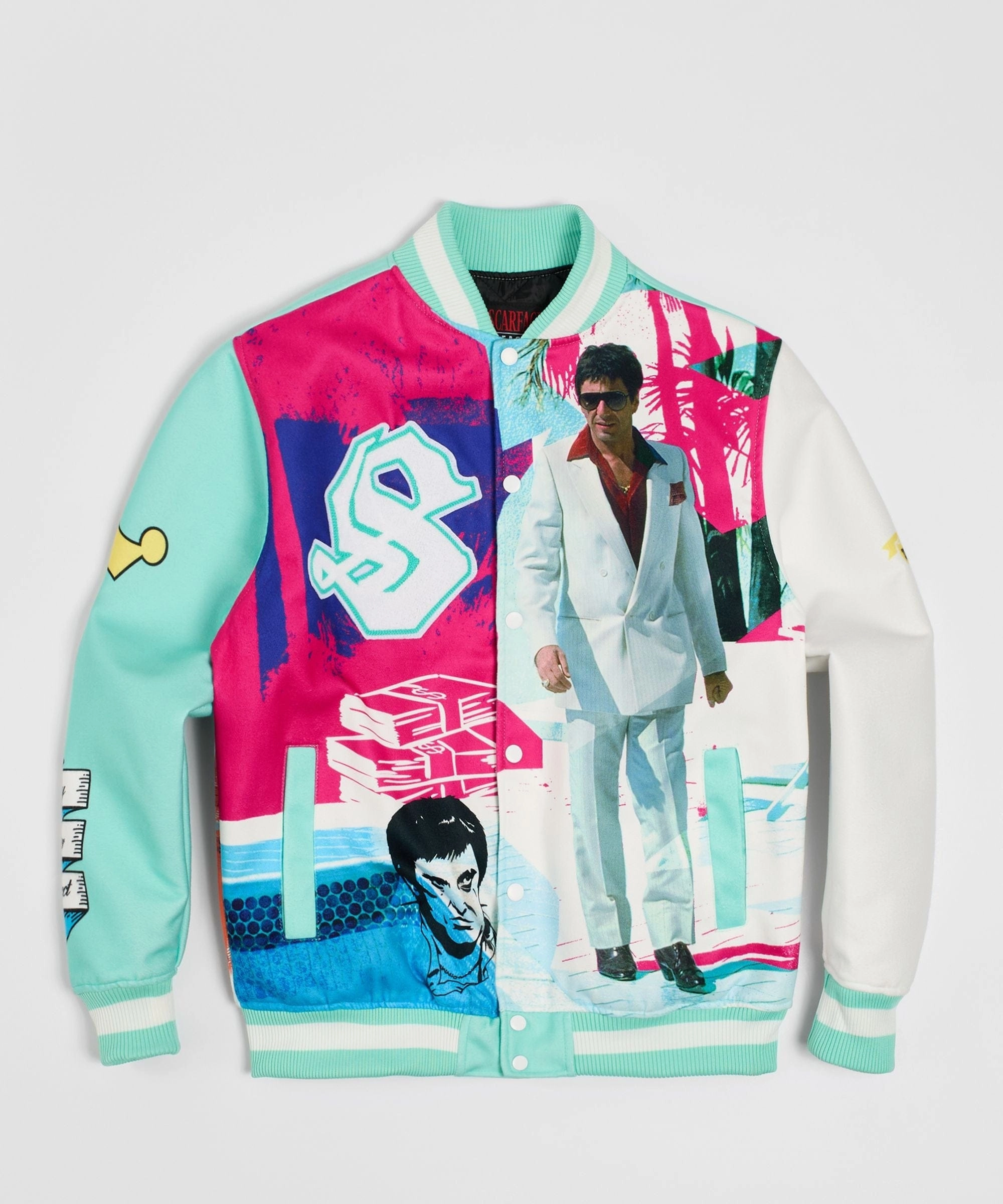 Scarface Retro Varsity Jacket - Multi Simple Chill Piece Tear Resistant Panels