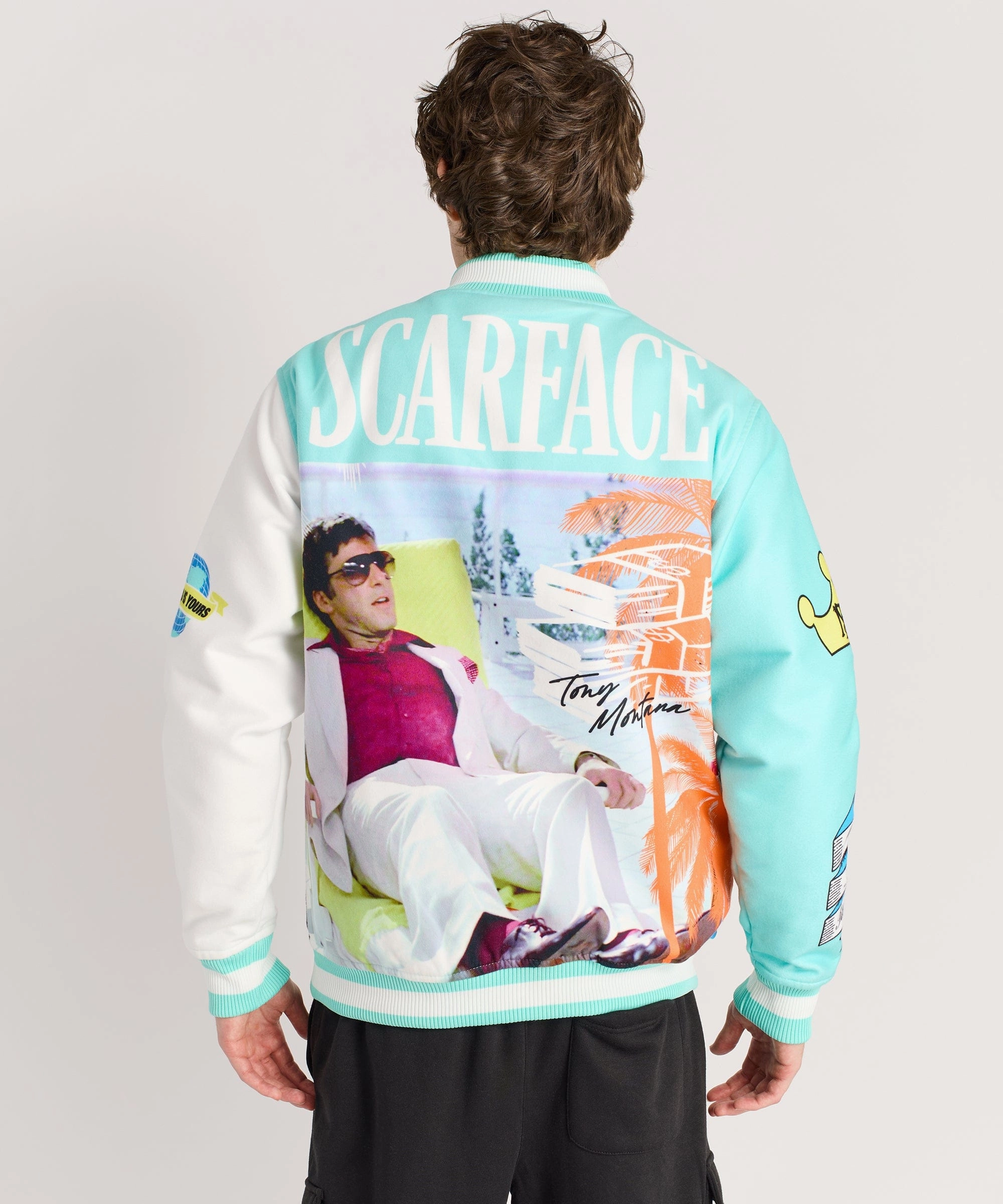 Scarface Retro Varsity Jacket - Multi Winter Layers Statement Outerwear
