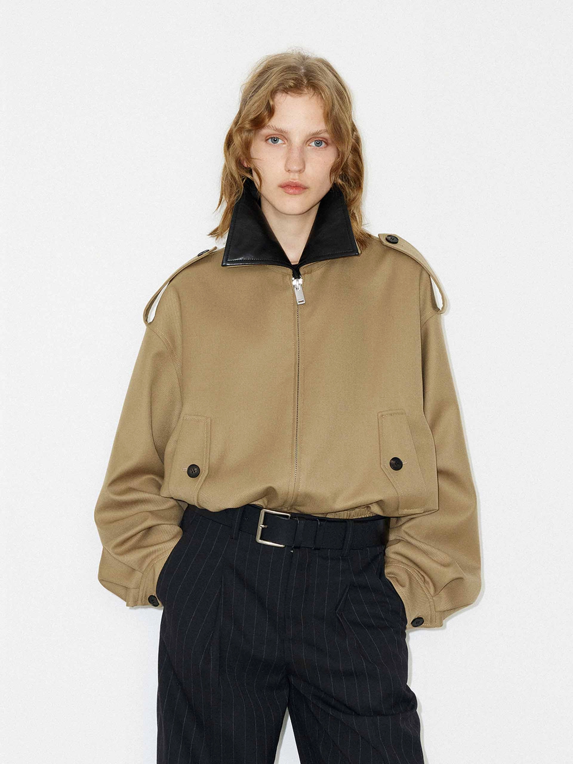 Wool Blend Loose Jacket Extended Coverage Eco Conscious Dye Process