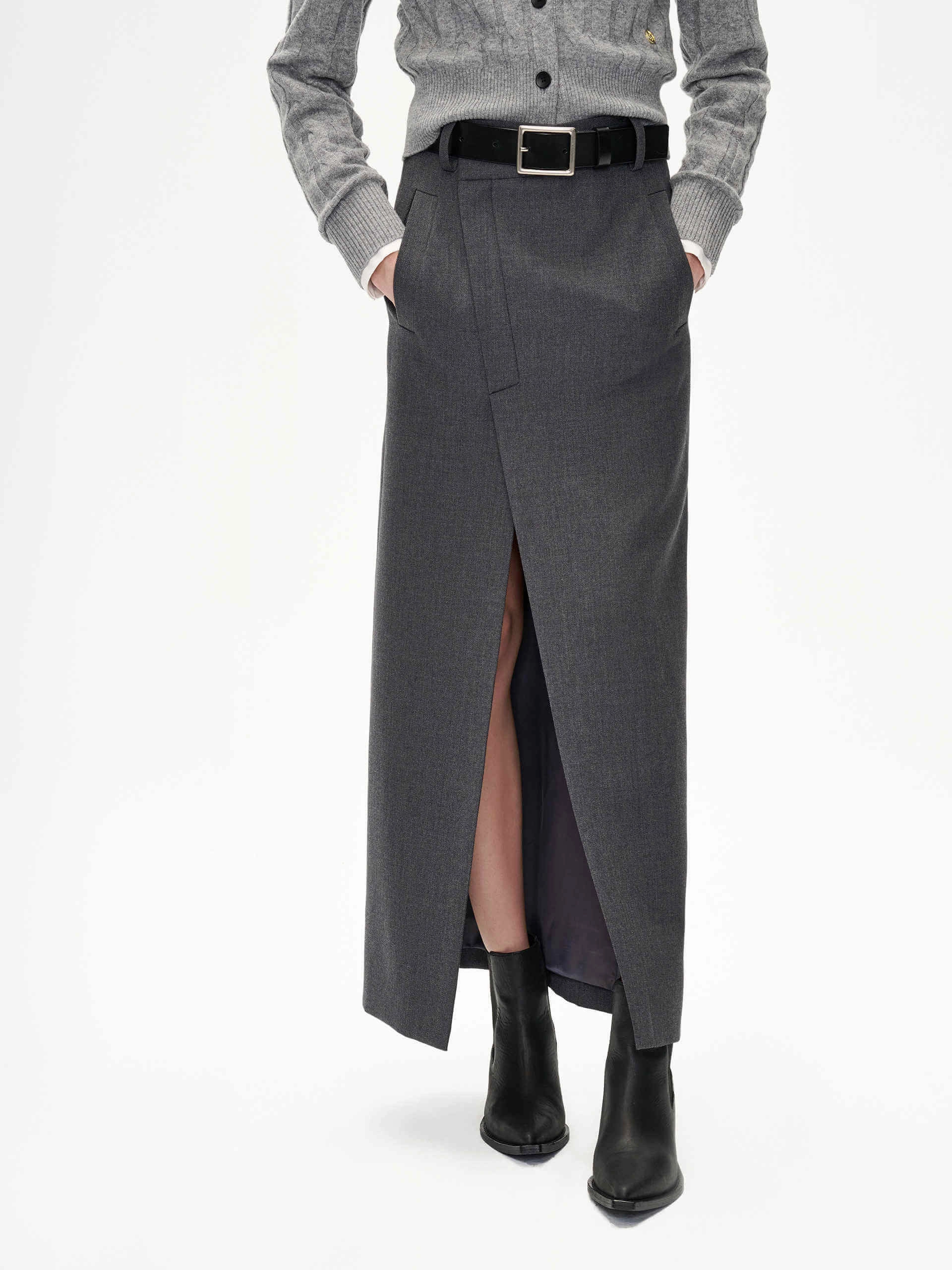 Fashionable Appeal Deconstruct Slit Straight Skirt